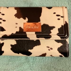 Cow print large wallet